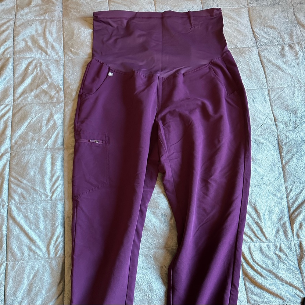 Figs Technical Collection Maternity Joggers in Deep Purple
